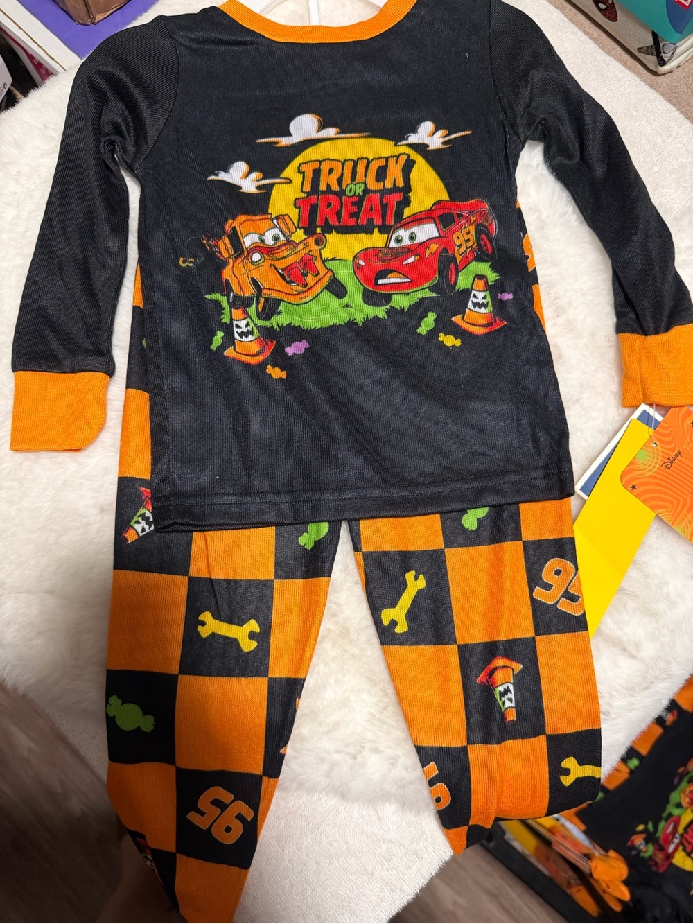 Disney Cars Black and Orange 'Truck or Treat' Pajama Costume Set